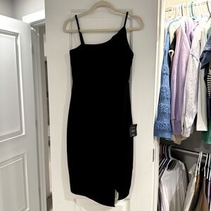 Lulu's Black Asymmetrical Sheath Dress